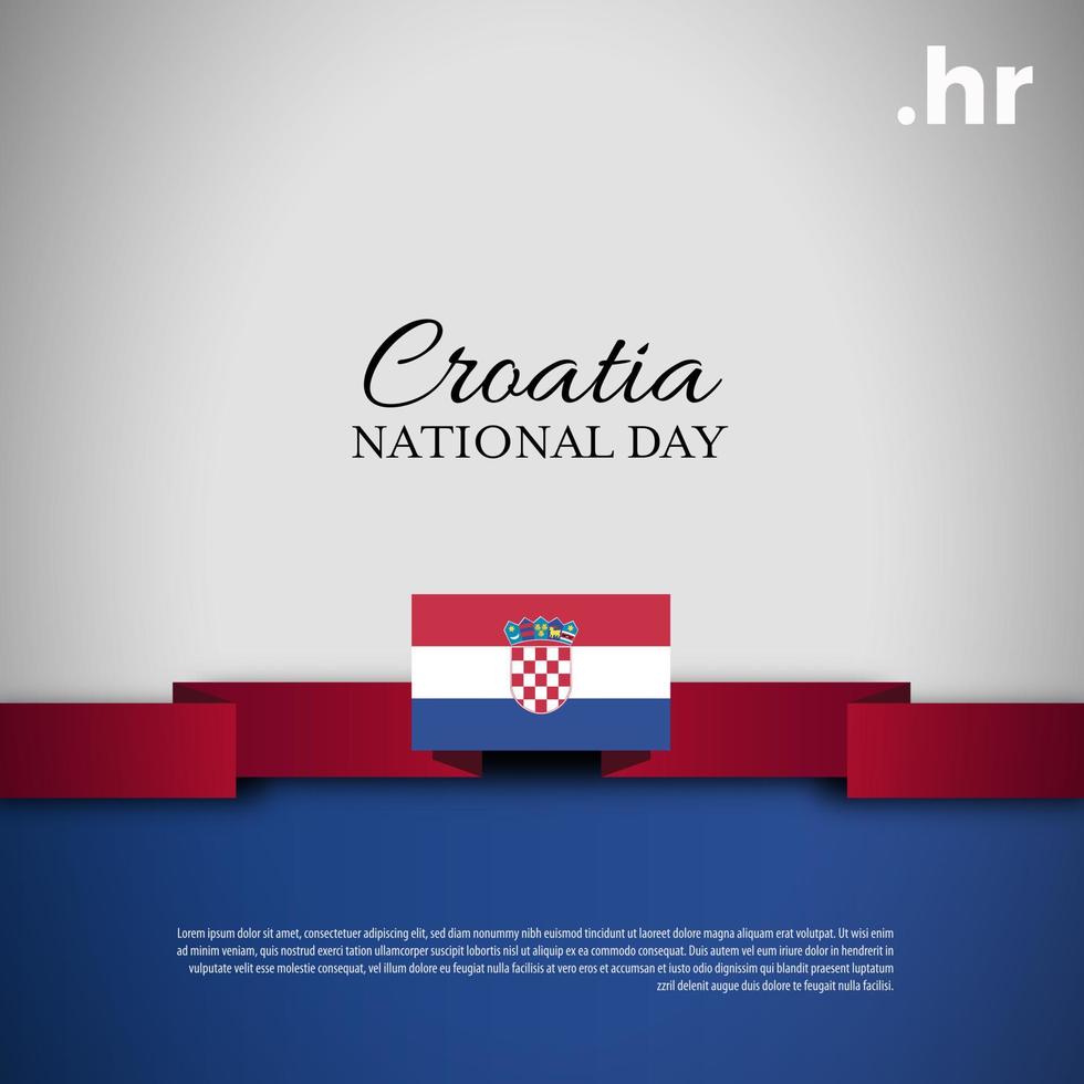 Croatia National Day. Banner, Greeting card, Flyer design. Poster Template Design vector