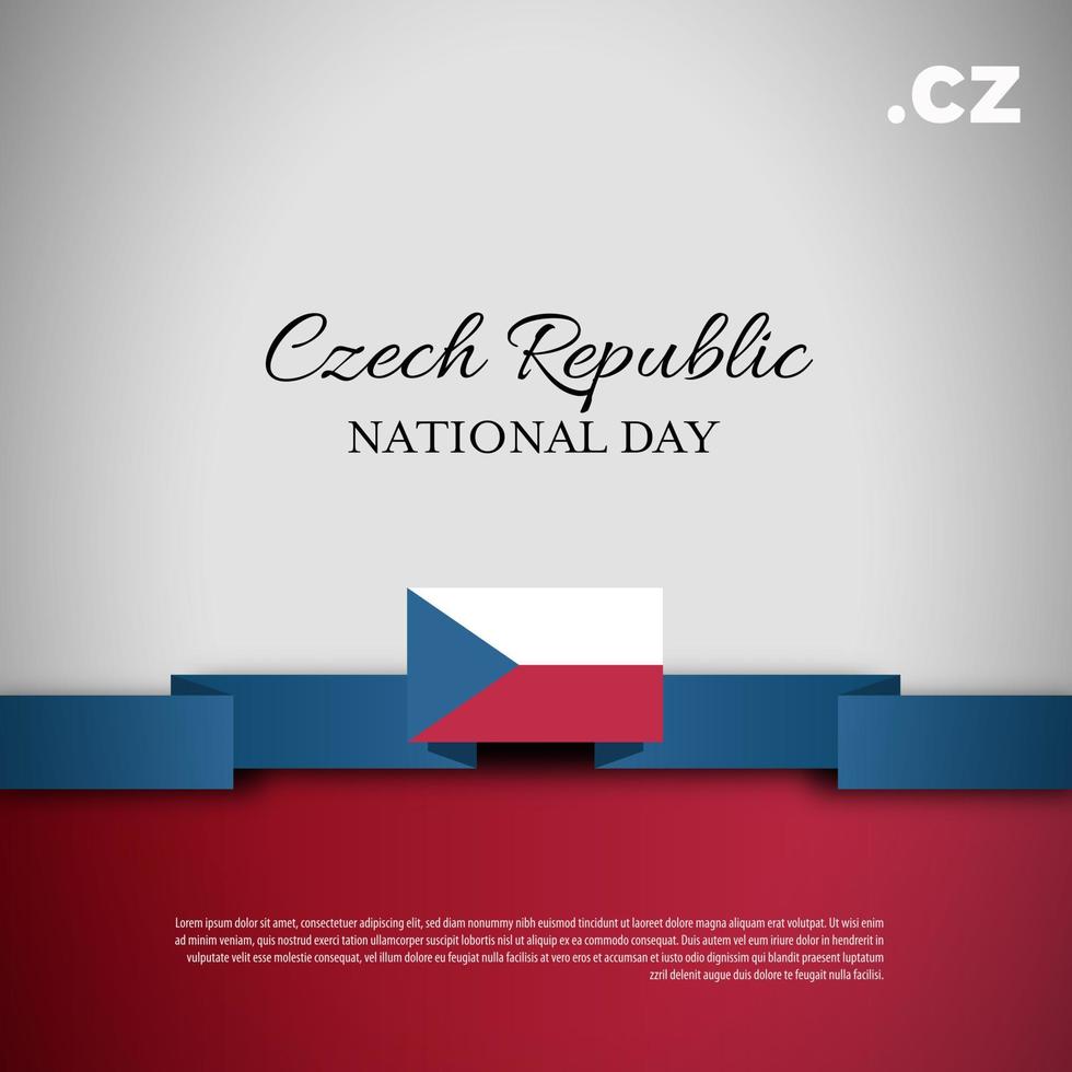 día nacional de la república checa. banner, tarjeta de felicitación, diseño de volante. diseño de plantilla de cartel vector