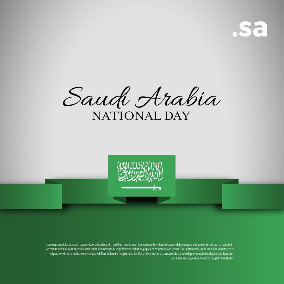 día nacional de arabia saudita. banner, tarjeta de felicitación, diseño de volante. diseño de plantilla de cartel vector