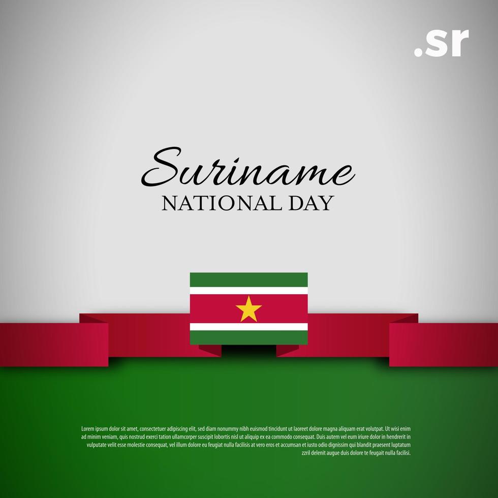 día nacional de surinam. banner, tarjeta de felicitación, diseño de volante. diseño de plantilla de cartel vector