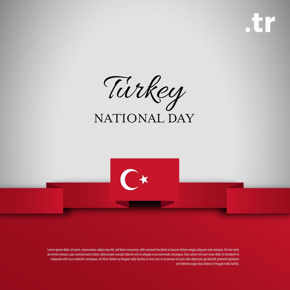 día nacional de turquía. banner, tarjeta de felicitación, diseño de volante. diseño de plantilla de cartel vector