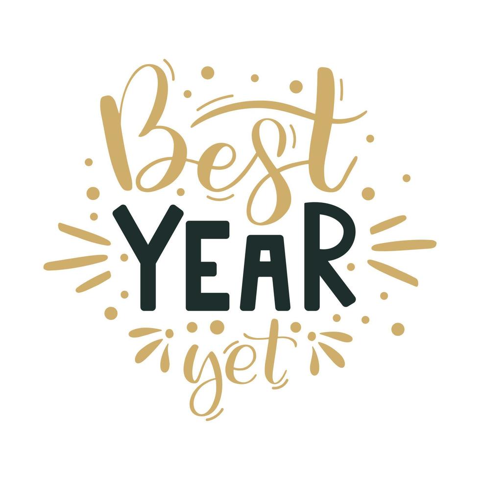 Best Year. Merry Christmas and Happy New Year lettering. Winter holiday greeting card, xmas quotes and phrases illustration set. Typography collection for banners, postcard, greeting cards, gifts vector