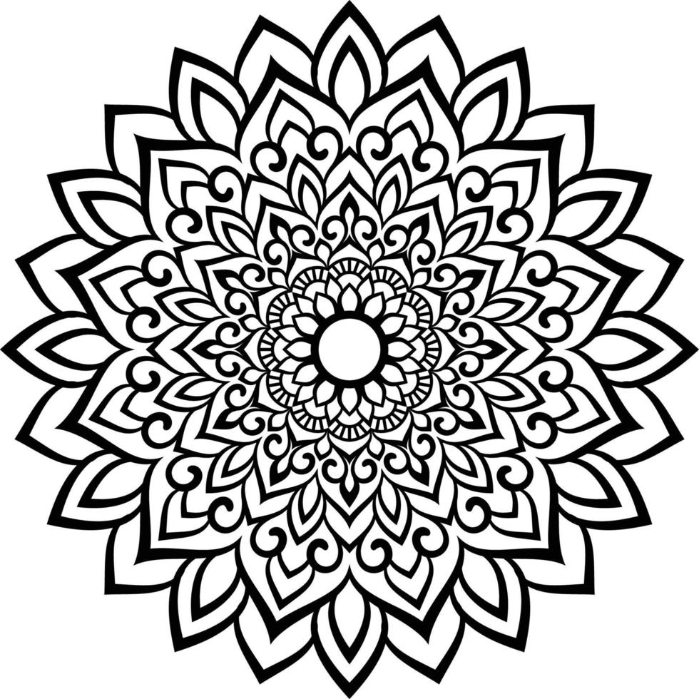 Decorative Mandala design line art, traditional Diwali Rangoli art for PowerPoint presentation. vector