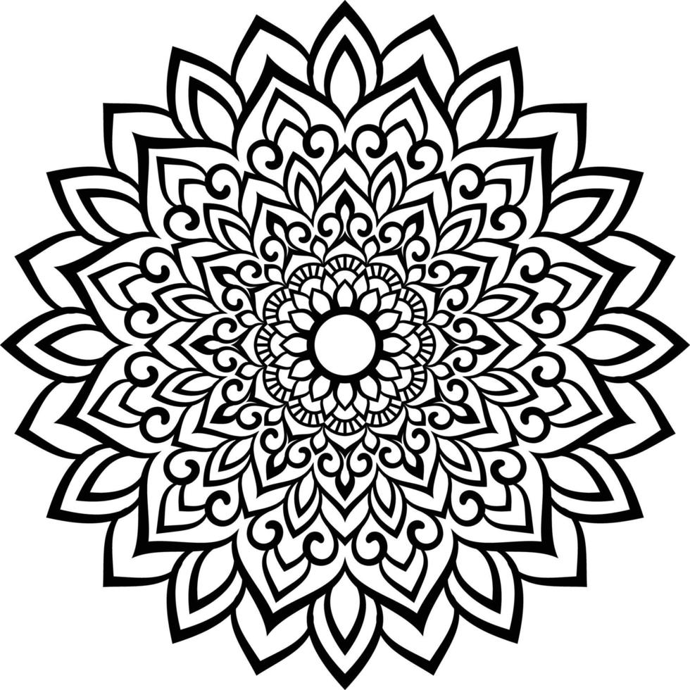 Decorative Mandala design line art, traditional Diwali Rangoli art for PowerPoint presentation. vector