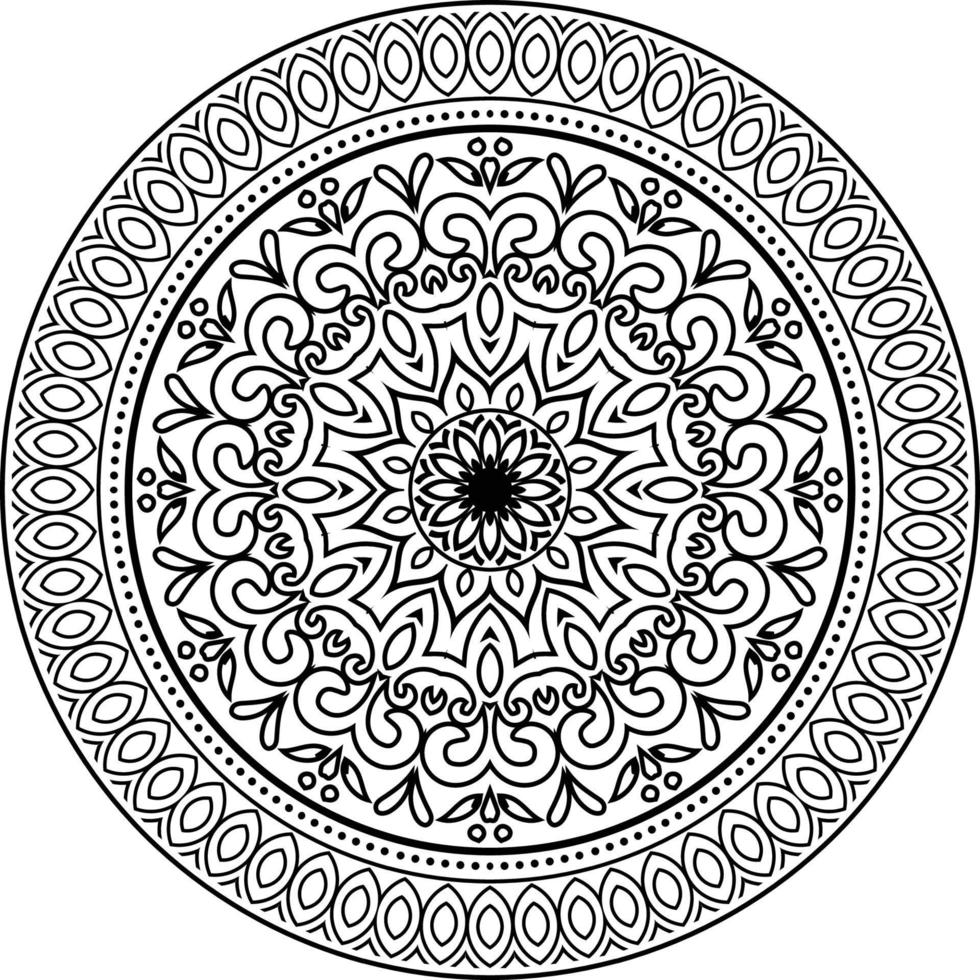 Decorative Mandala design line art, traditional Diwali Rangoli art for PowerPoint presentation. vector