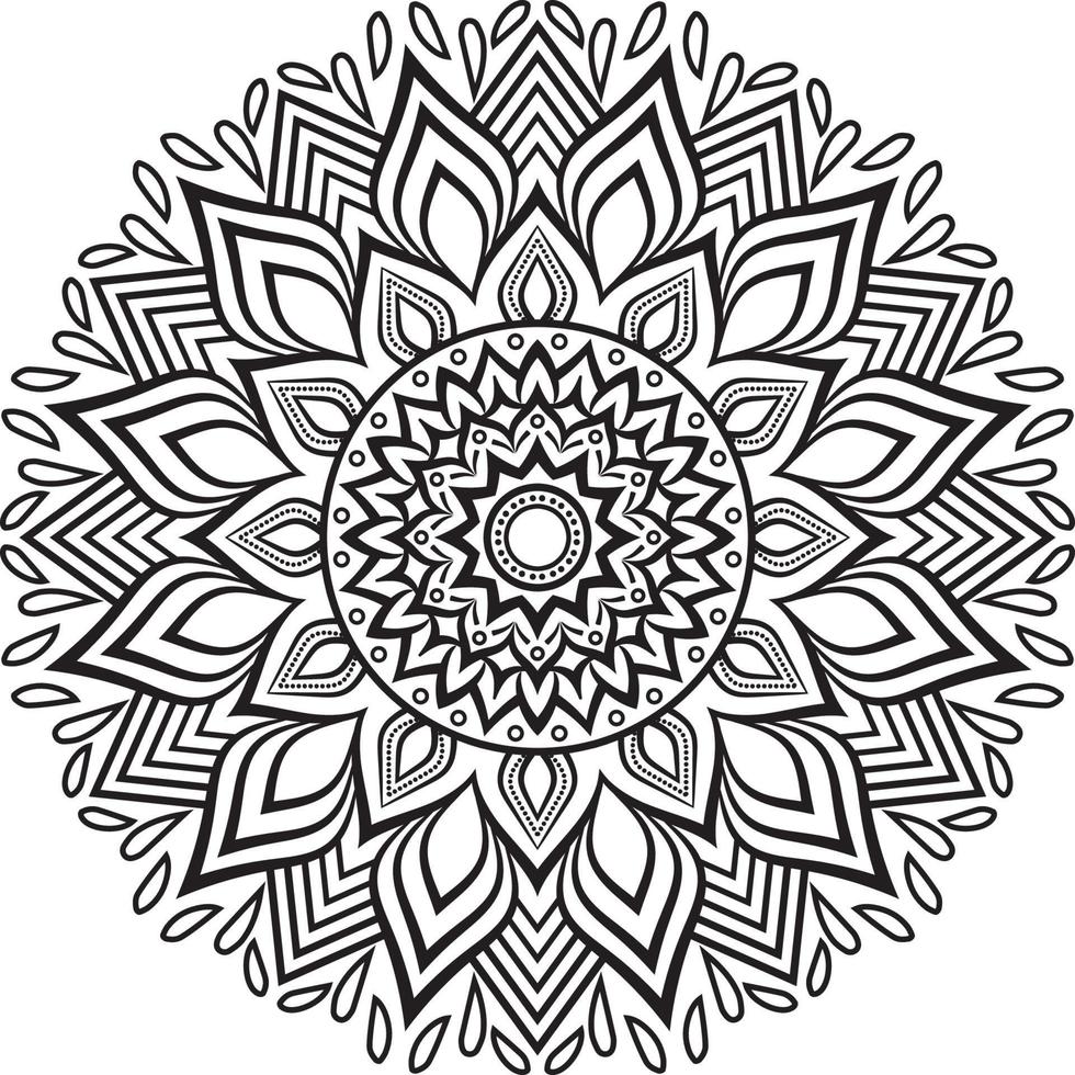 Decorative Mandala design line art, traditional Diwali Rangoli art for PowerPoint presentation. vector