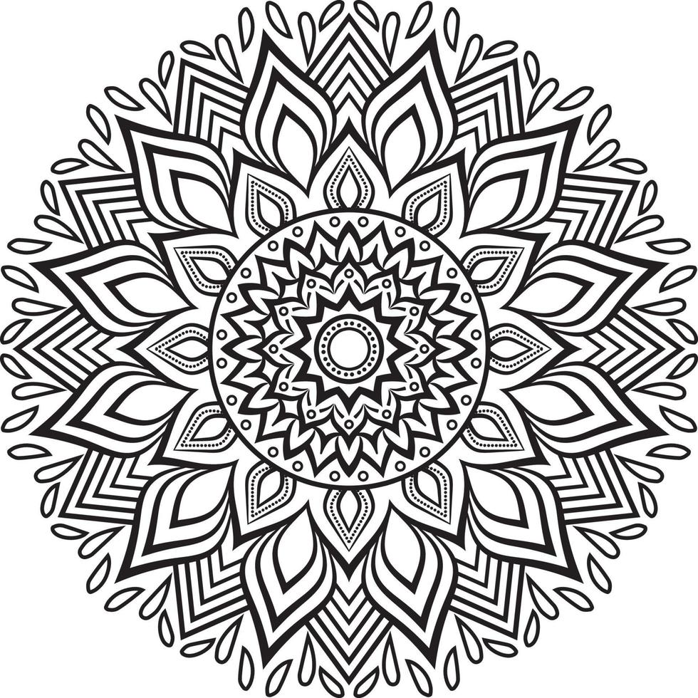 Decorative Mandala design line art, traditional Diwali Rangoli art for PowerPoint presentation. vector