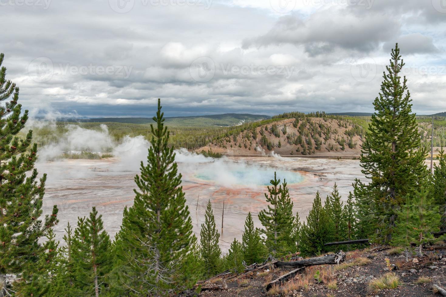 View of the Grand Prismatic Spring in Yellowstone photo