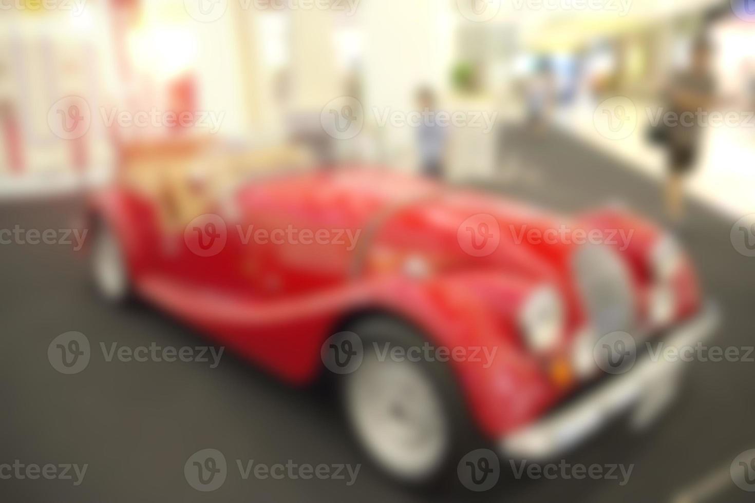 Vintage Car Show Room Blurry Background,Abstract Blurred Image photo