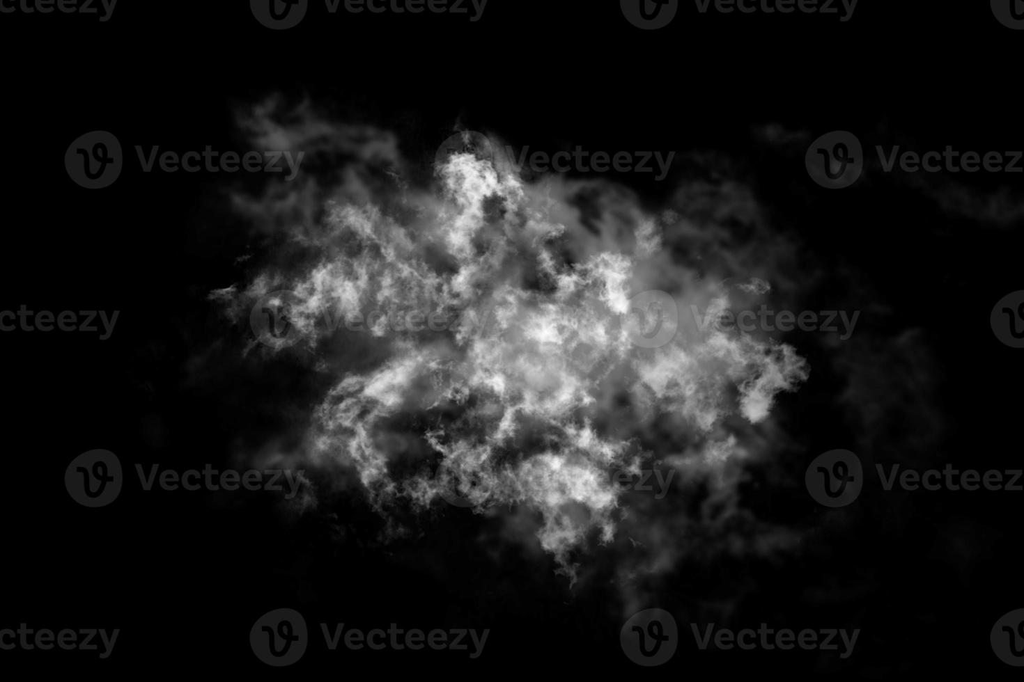 Textured cloud,Abstract black,isolated on black background photo