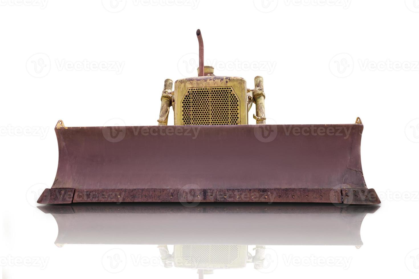 old tractor isolated on white background,clipping path photo