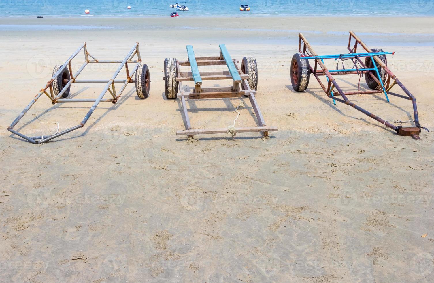 trailer for boats on the beach photo