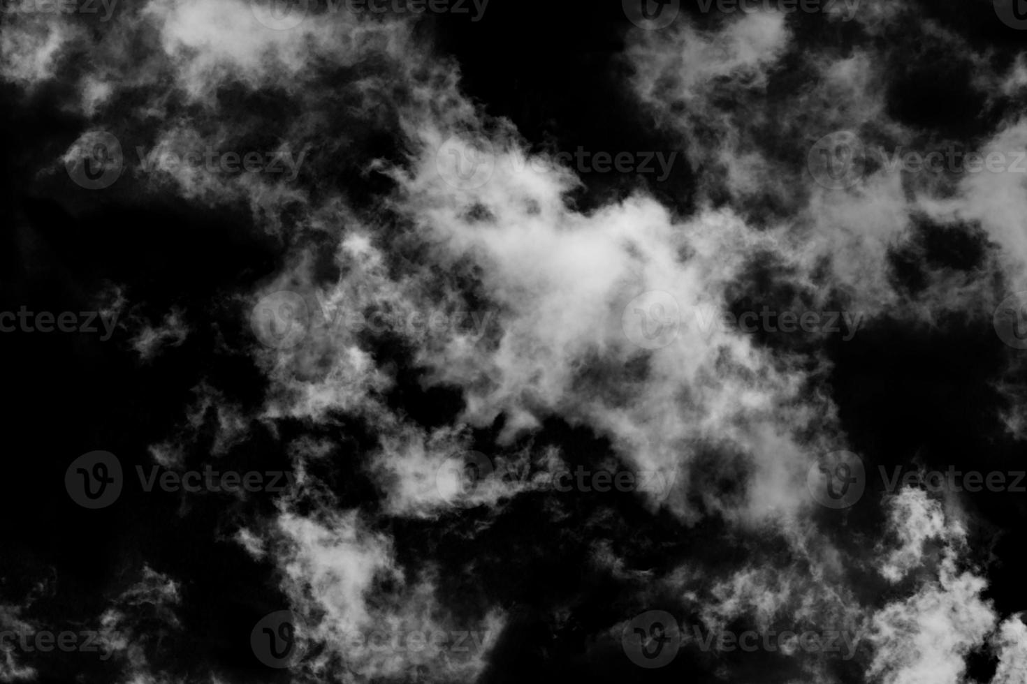 Textured cloud,Abstract black,isolated on black background photo