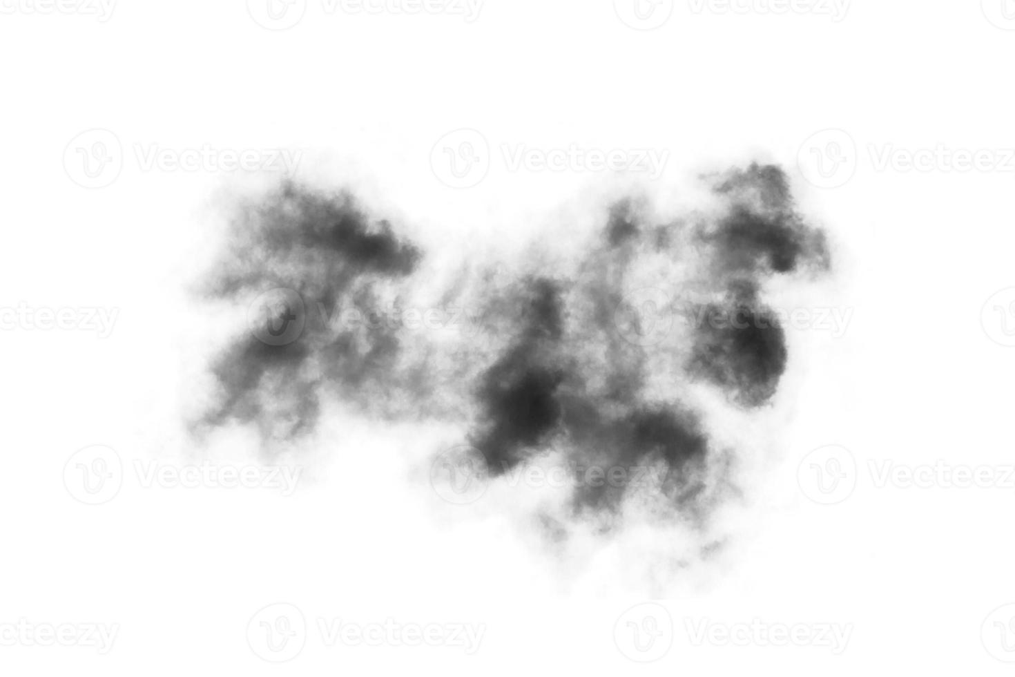 Humo texturizado,negro abstracto,aislado sobre fondo blanco. foto