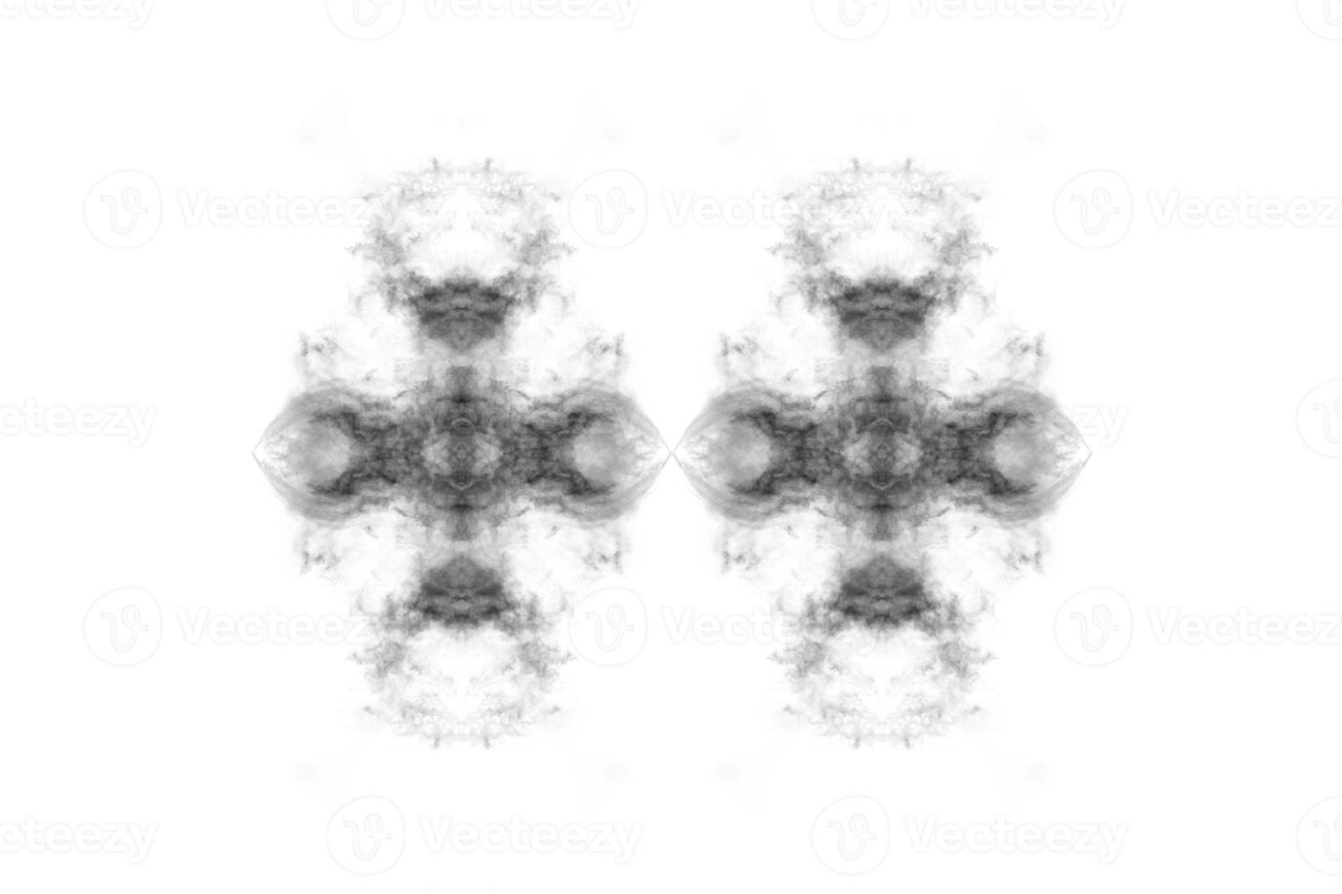 Textured Smoke,Abstract black,isolated on white background photo
