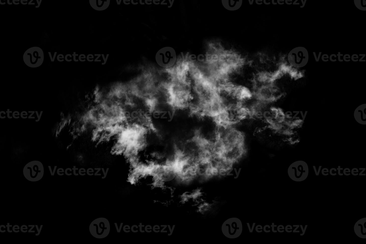 Textured cloud,Abstract black,isolated on black background photo