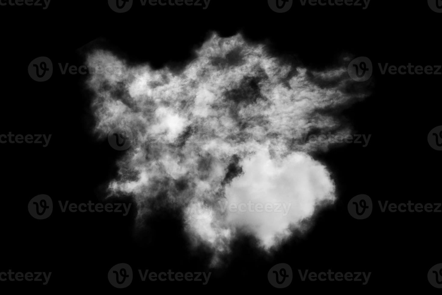 Textured cloud,Abstract black,isolated on black background photo