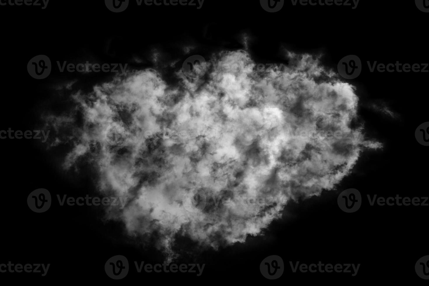 Textured cloud,Abstract black,isolated on black background photo