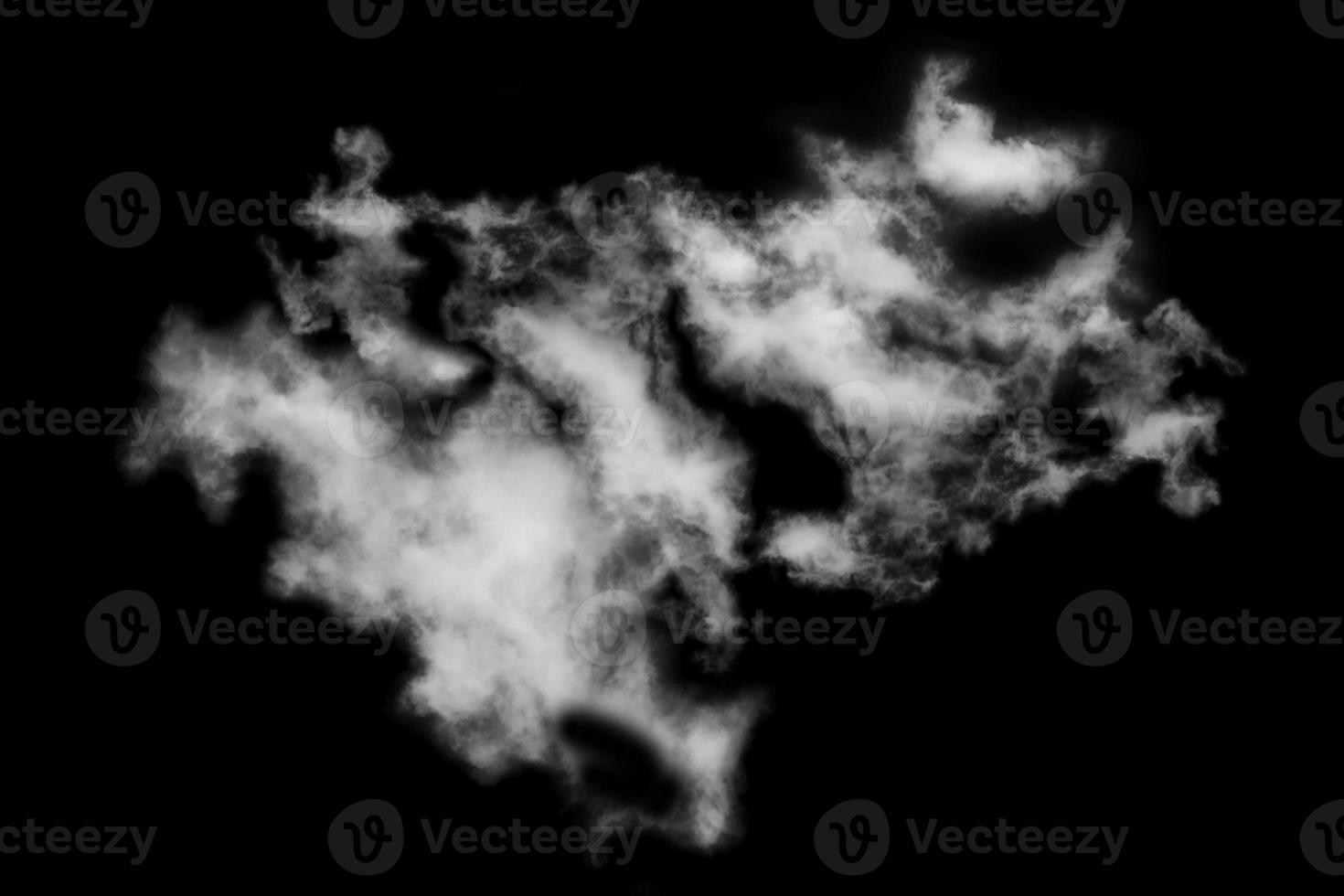 Textured cloud,Abstract black,isolated on black background photo