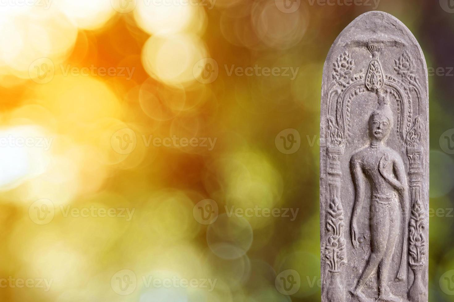 Buddha statue with bokeh background photo