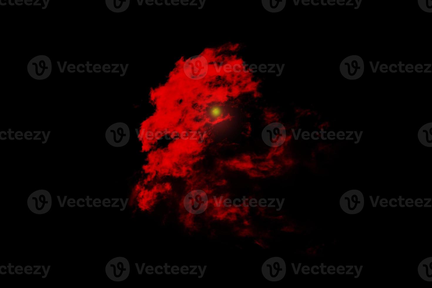 Textured cloud, Abstract red,isolated on black background photo