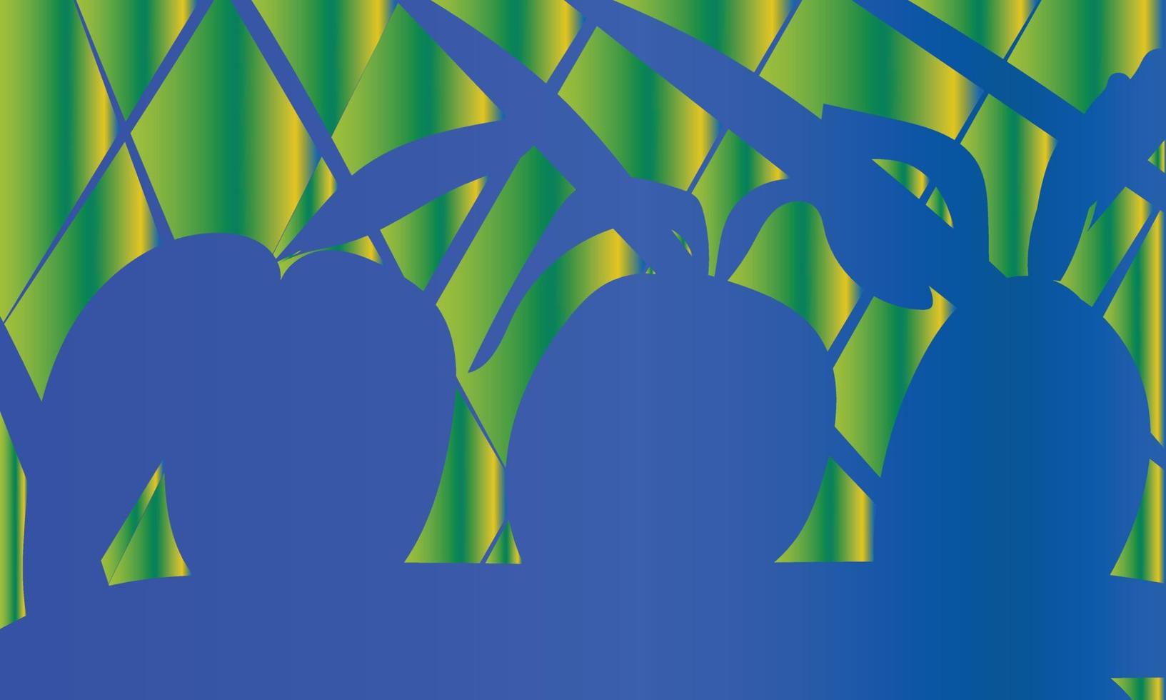 Fruit background with green and blue background vector