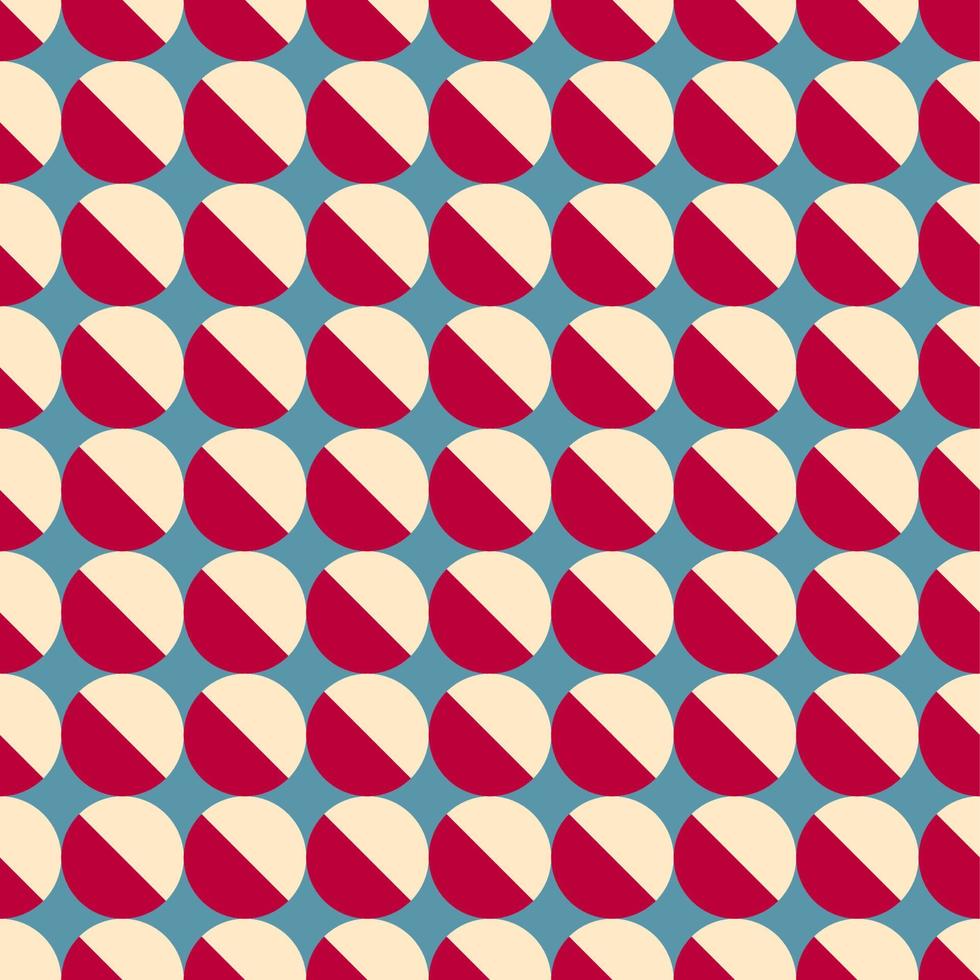 Colorful vector seamless pattern of red beige rings on light blue background. Suitable for web sites, wrapper, apps, textile