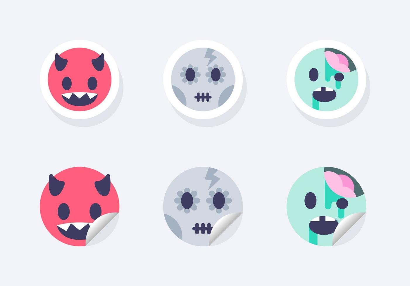 Devilish, Skull and Zombie Stickers vector