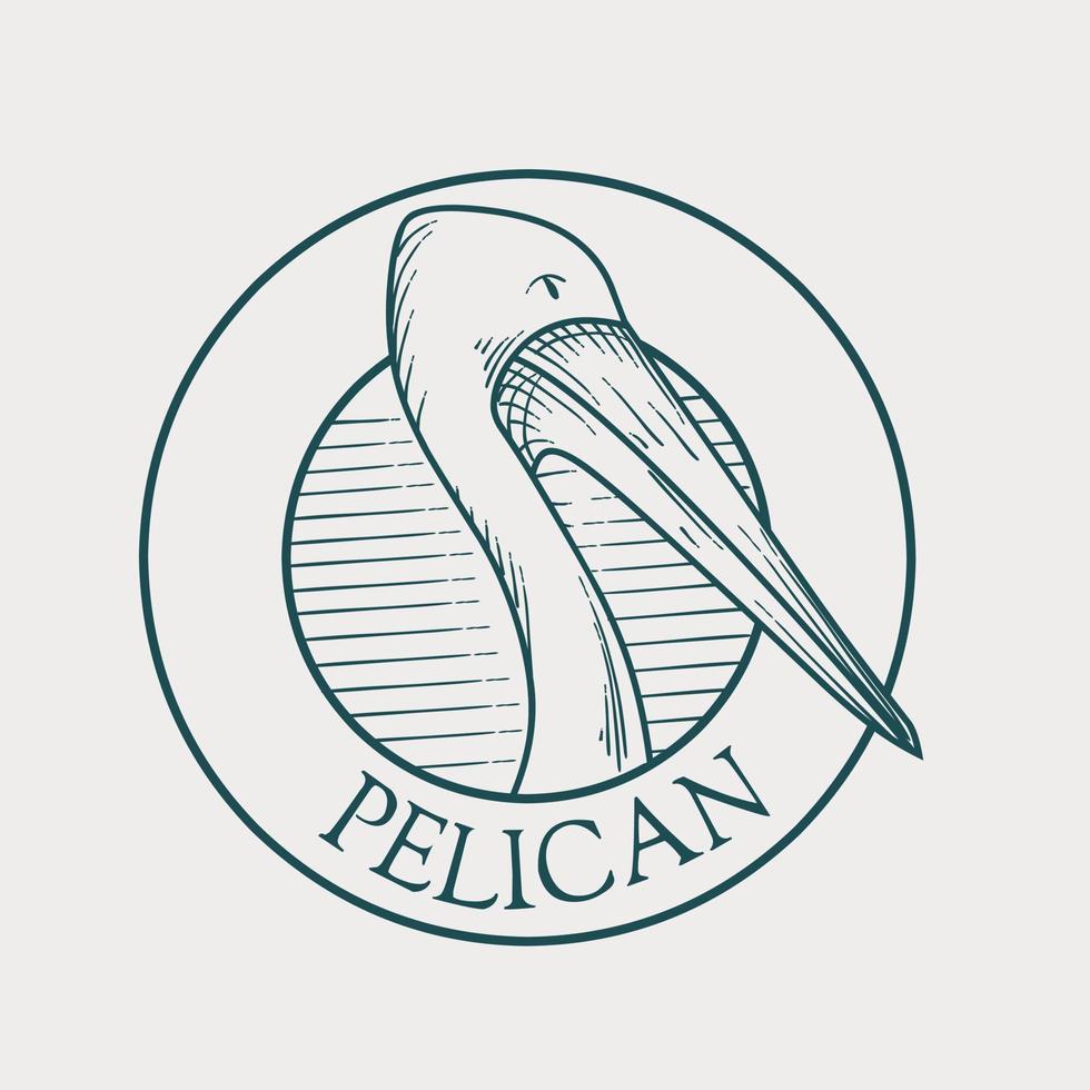 illustration vector of pelican hand drawing,perfect for print,etc.