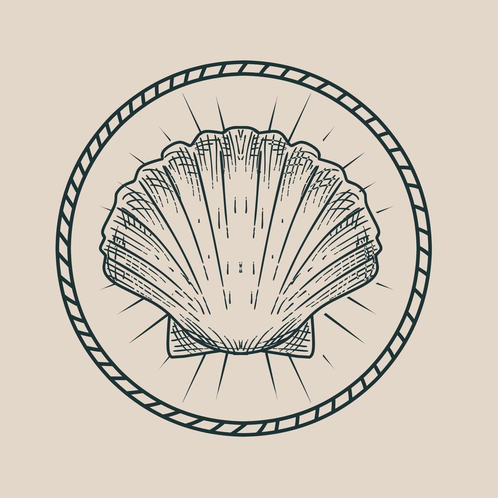 illustration vector of shell art work perfect for print,apparel,etc