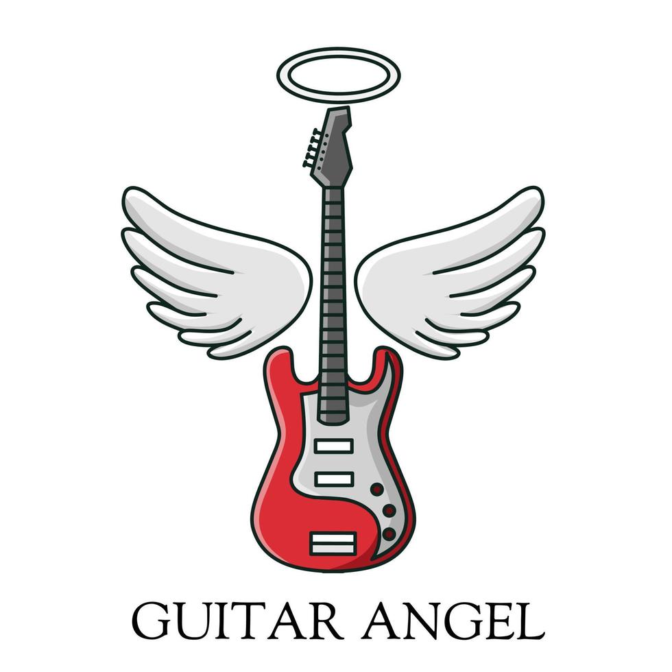 vector de ilustración de ángel de guitarra perfecto para fondo, impresión, etc.