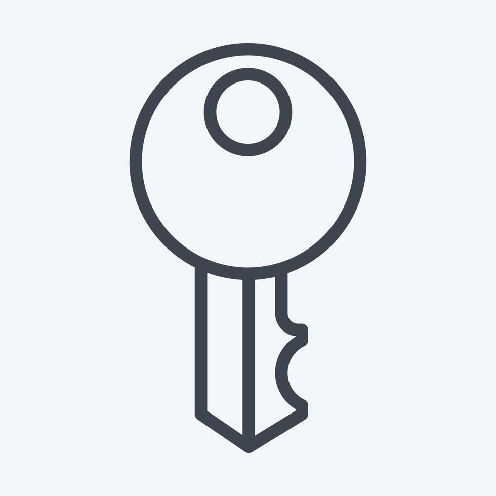 Icon Key Pocket. suitable for sportswear symbol. line style. simple design editable. design template vector. simple illustration vector