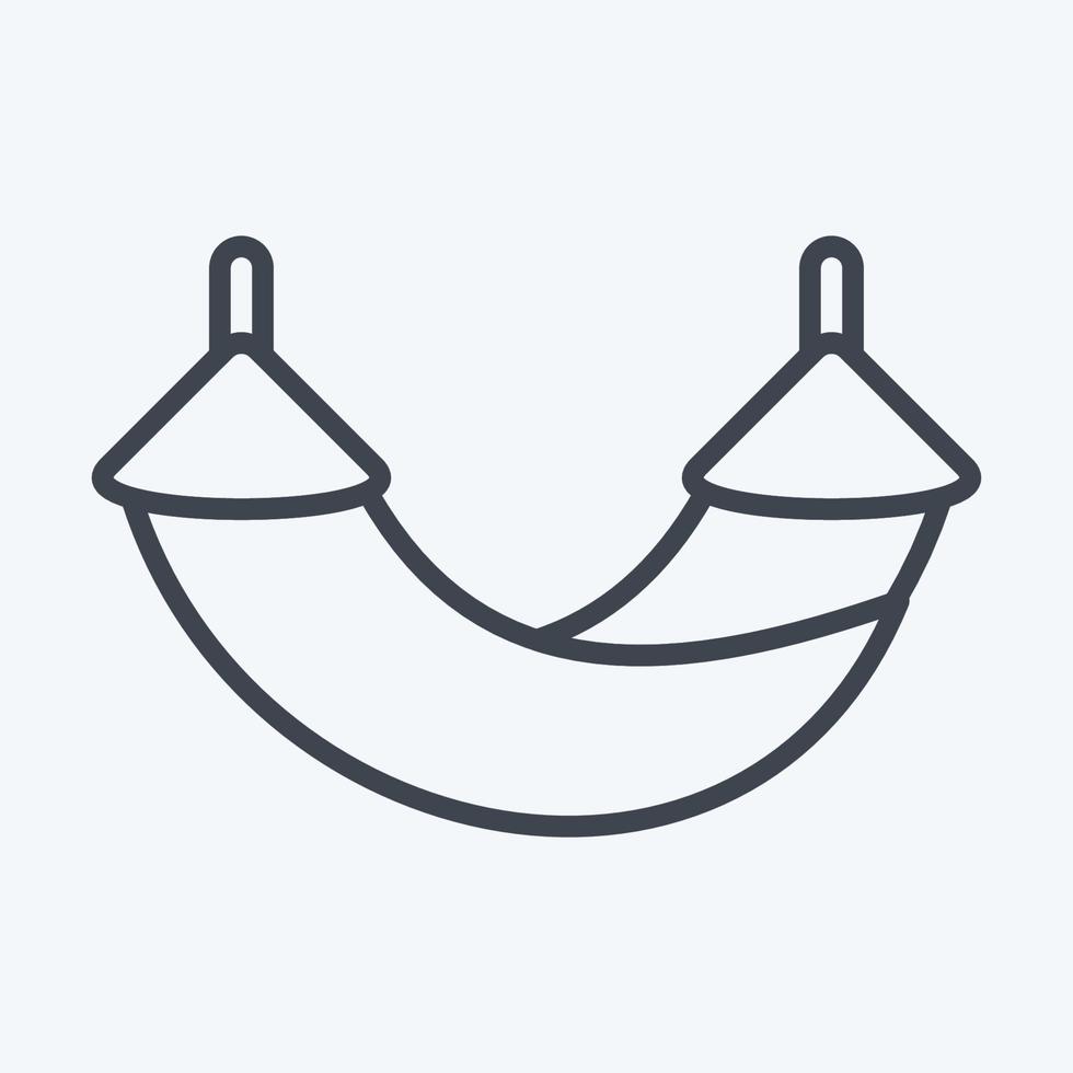 Icon Hammock. suitable for Summer symbol. line style. simple design editable. design template vector. simple illustration vector