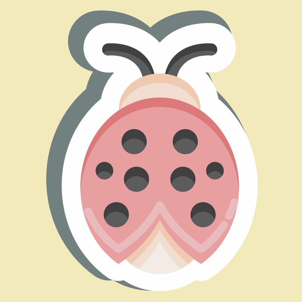 Sticker Ladybug. suitable for Garden symbol. simple design editable. design template vector. simple illustration vector