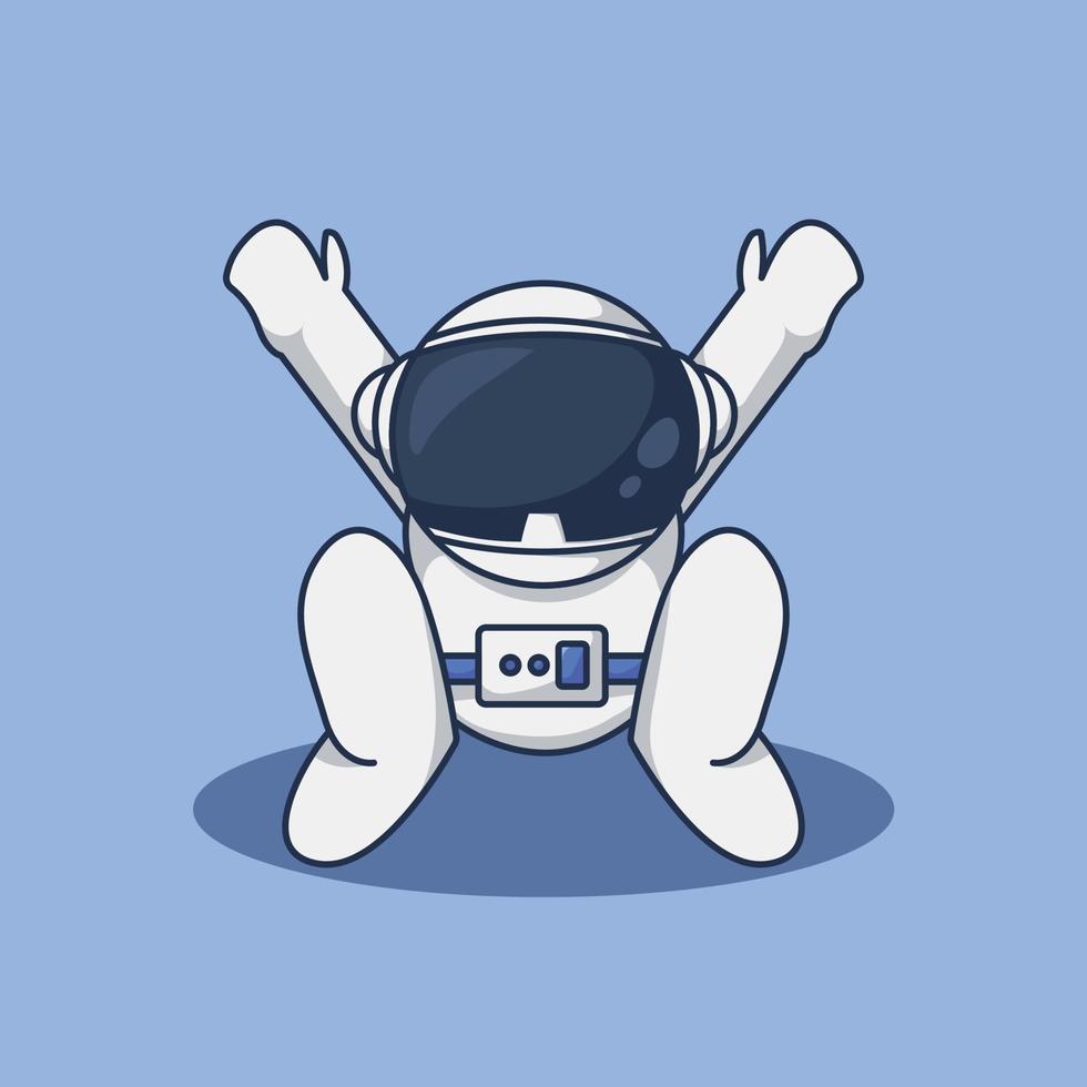 Chibi astronaut funny cartoon cup vector