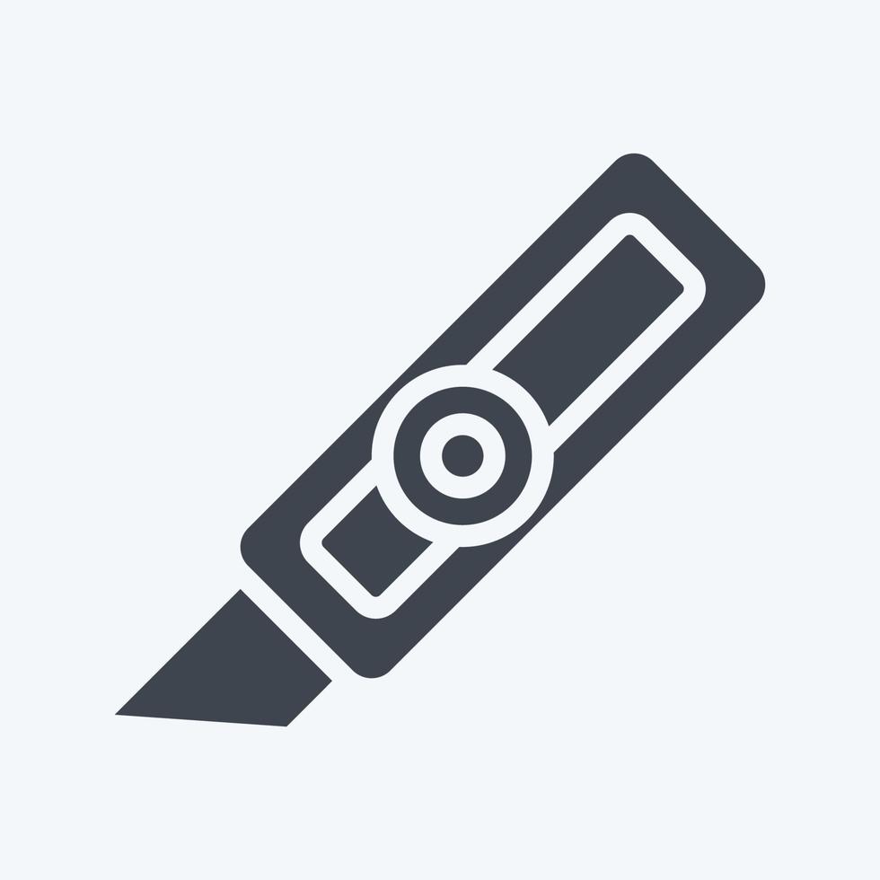 cuchillo cortador de iconos. adecuado para el símbolo de herramientas de arte de pintura. estilo de glifo. diseño simple editable. vector de plantilla de diseño. ilustración sencilla