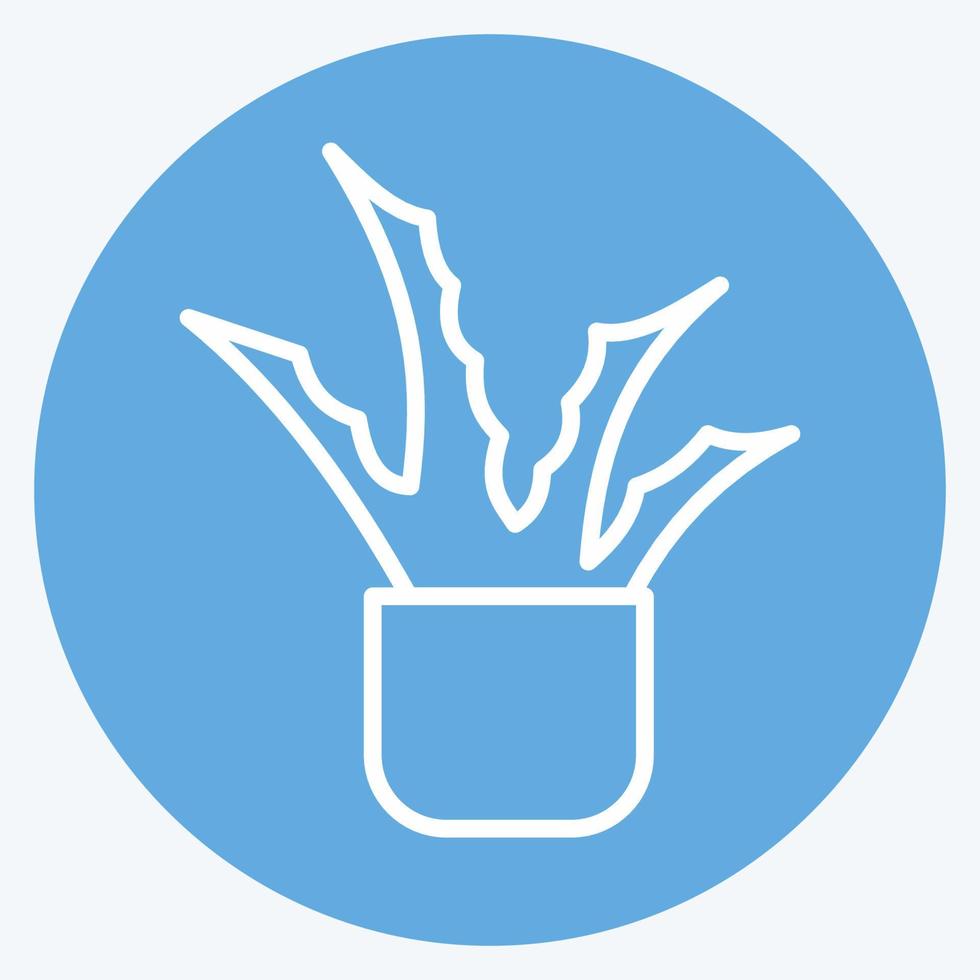 icono de aloe vera. adecuado para el símbolo del jardín. estilo de ojos azules. diseño simple editable. vector de plantilla de diseño. ilustración sencilla