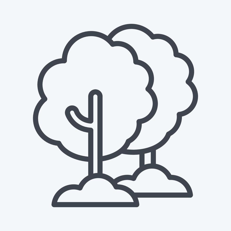 Icon Tree. suitable for Garden symbol. line style. simple design editable. design template vector. simple illustration vector