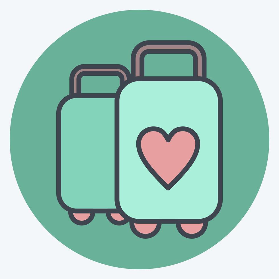Icon Suitcase. suitable for Summer symbol. color mate style. simple design editable. design template vector. simple illustration vector