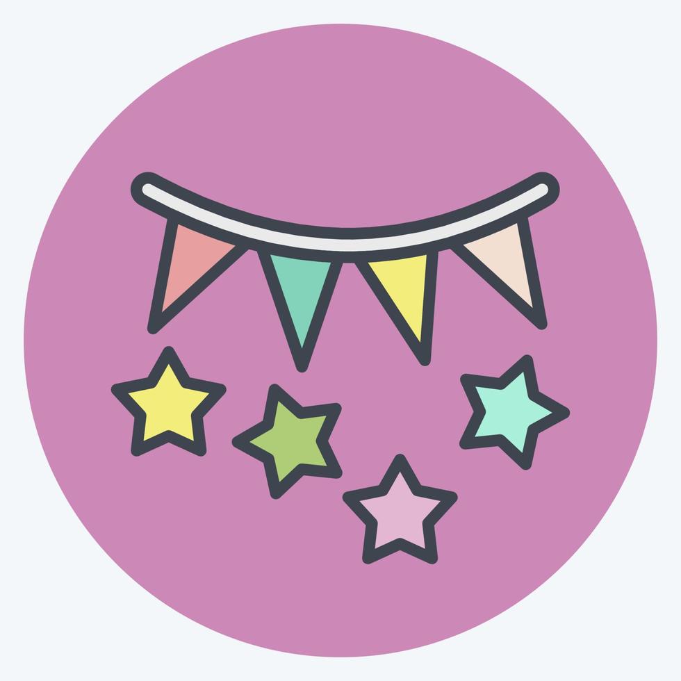 Icon Party. suitable for Summer symbol. color mate style. simple design editable. design template vector. simple illustration vector