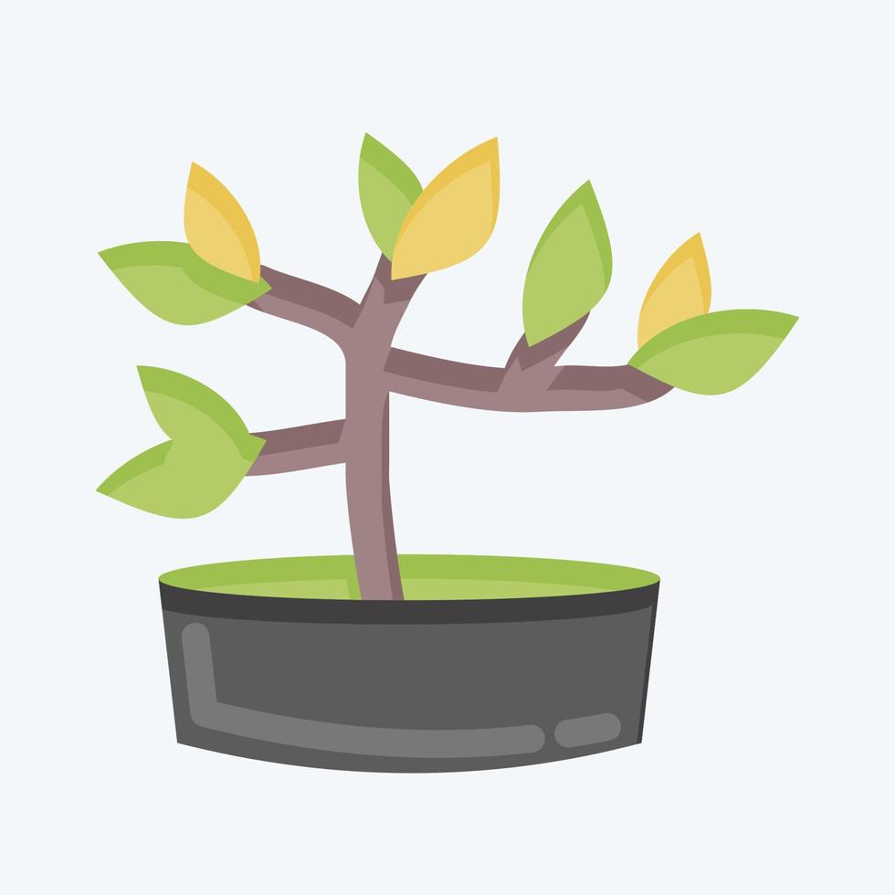 icono de bonsái. adecuado para el símbolo del jardín. estilo plano diseño simple editable. vector de plantilla de diseño. ilustración sencilla