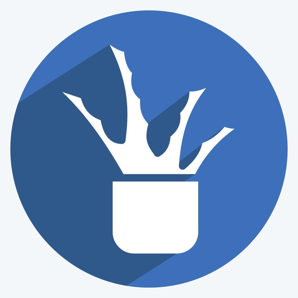 Icon Aloe Vera. suitable for Garden symbol. long shadow style. simple design editable. design template vector. simple illustration vector
