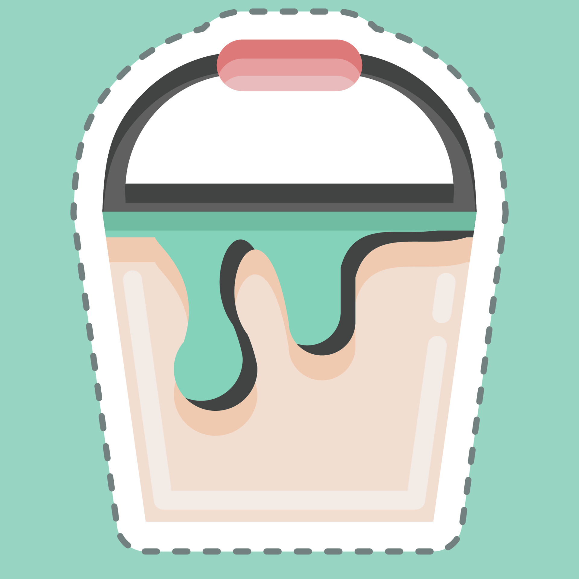 Sticker Paint Bucket. suitable for Paint Art Tools symbol. simple