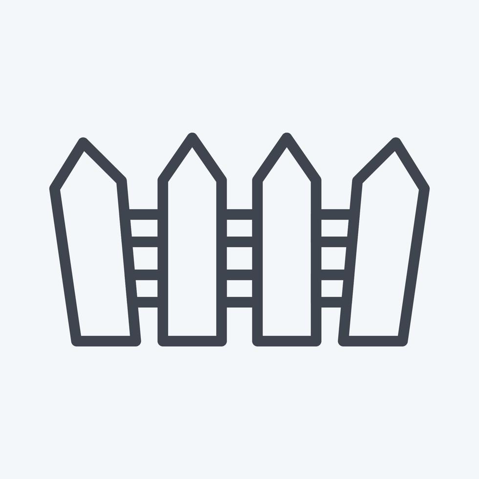 Icon Fence. suitable for Garden symbol. line style. simple design editable. design template vector. simple illustration vector