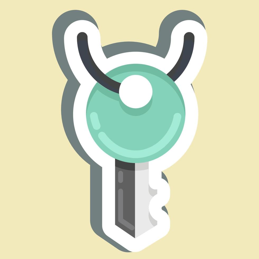 Sticker Key Clip. suitable for sportswear symbol. simple design editable. design template vector. simple illustration vector