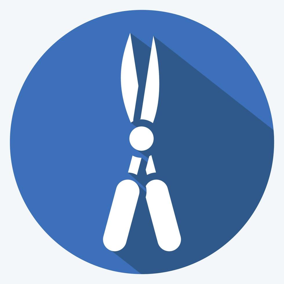 Icon Garden Scissors. suitable for Garden symbol. long shadow style. simple design editable. design template vector. simple illustration vector