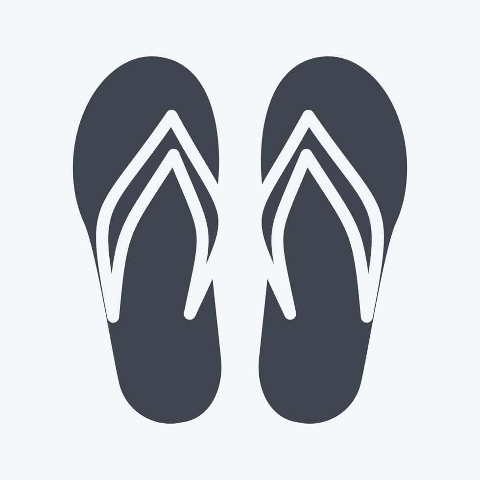 chanclas de icono. adecuado para el símbolo de verano. estilo de glifo. diseño simple editable. vector de plantilla de diseño. ilustración sencilla