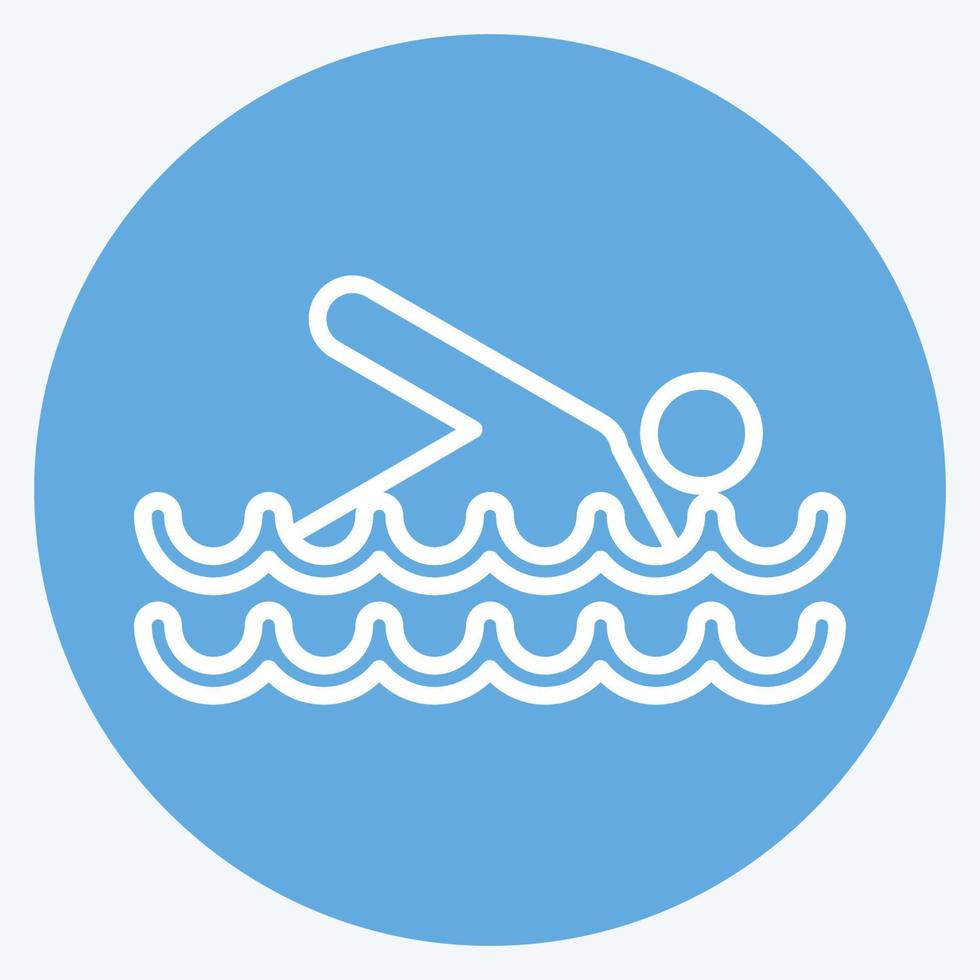 Icon Swimming. suitable for Summer symbol. blue eyes style. simple design editable. design template vector. simple illustration vector