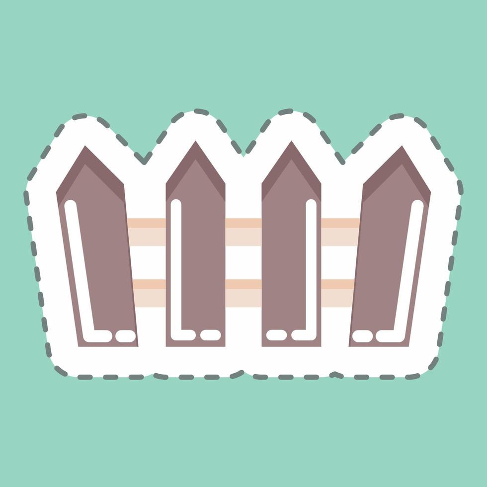 Sticker line cut Fence. suitable for Garden symbol. simple design editable. design template vector. simple illustration vector