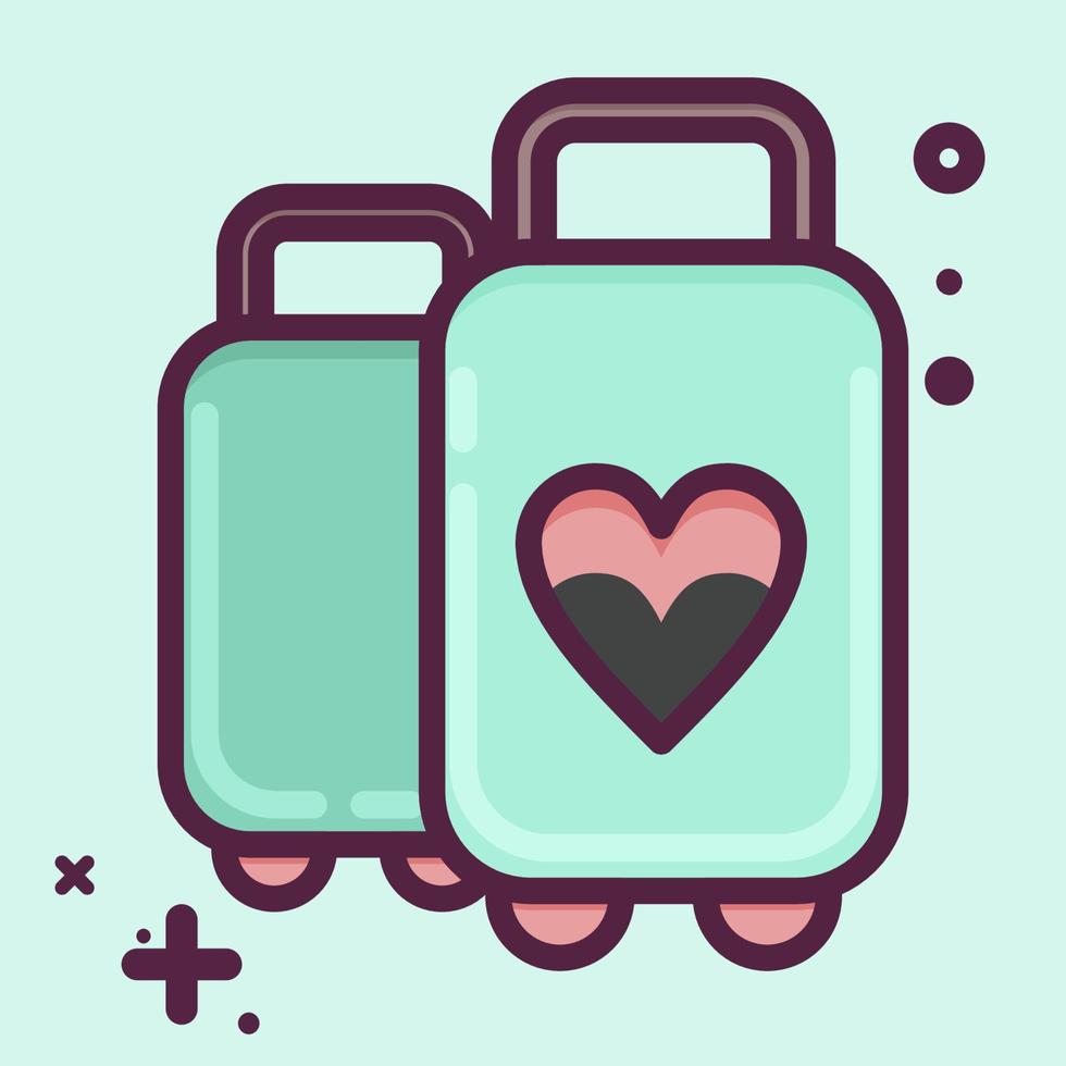 Icon Suitcase. suitable for Summer symbol. MBE style. simple design editable. design template vector. simple illustration vector
